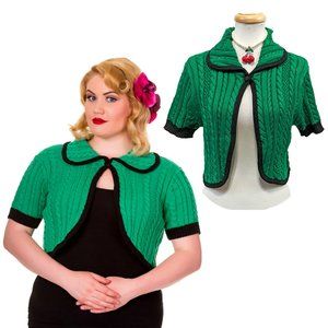 Banned Annabelle Bolero Cardigan in Emerald Green